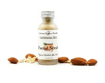 Organic Almond Facial Scrub Sample, Trial Size Face Scrub, Facial Care Mini, Skin Care Sample