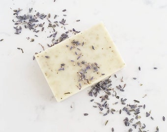 Jabón de barra de flores de lavanda orgánica, jabón de hierbas veganas, barra de belleza sin fragancia