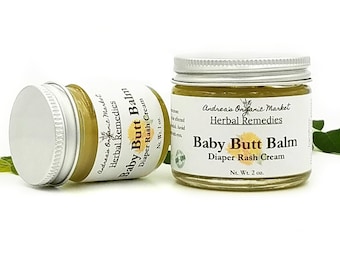 Organic Baby Butt Balm, Natural Diaper Rash Salve for Babies, Herbal Rash Cream for Infants, Eco Friendly Baby Care in Recyclable Packaging