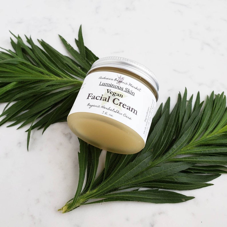 Organic Unscented Vegan Facial Cream, Natural Plant Based Face Moisturizer image 6