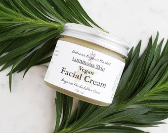 Organic Unscented Vegan Facial Cream, Natural Plant Based Face Moisturizer