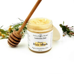 Organic Honey Hair Mask, Deep Conditioner Replenishing Hair Treatment featuring Pure Raw Honey for Dry or Damaged Hair. Zero Waste