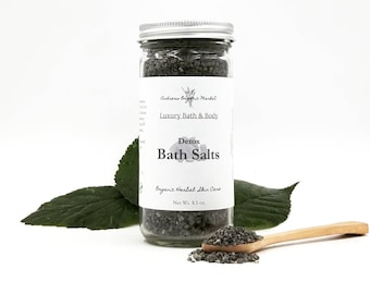 Organic Detox Bath Salts, Activated Charcoal Bath Soak, Purifying Soak, Body Cleanse Salt Soak, Detox Foot Soak, Purifying Foot Soak, Vegan