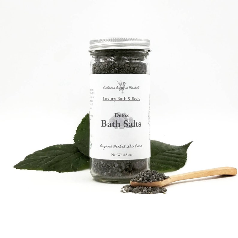 Organic Detox Bath Salts Activated Charcoal Bath Soak Etsy