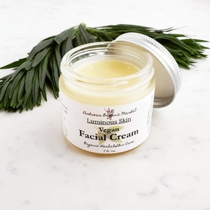 Organic Unscented Vegan Facial Cream, Natural Plant Based Face Moisturizer image 3