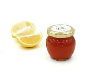 Organic Lemon Infused Raw Honey, Tea Honey, Herb Flavored Lemon Peel Honey, Gift for Foodies