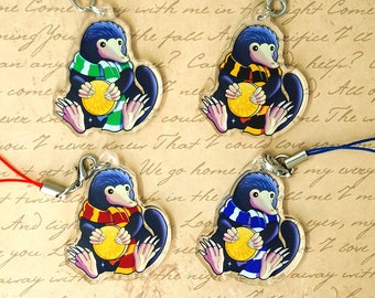 Niffler acrylic charm fantastic beasts and where to find them charm gryffindor slytherin hufflepuff ravenclaw charm harry potter phone charm