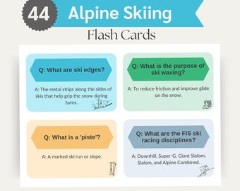 Alpine Skiing Flash Cards – Ski Terms Study Set (Digital Download)