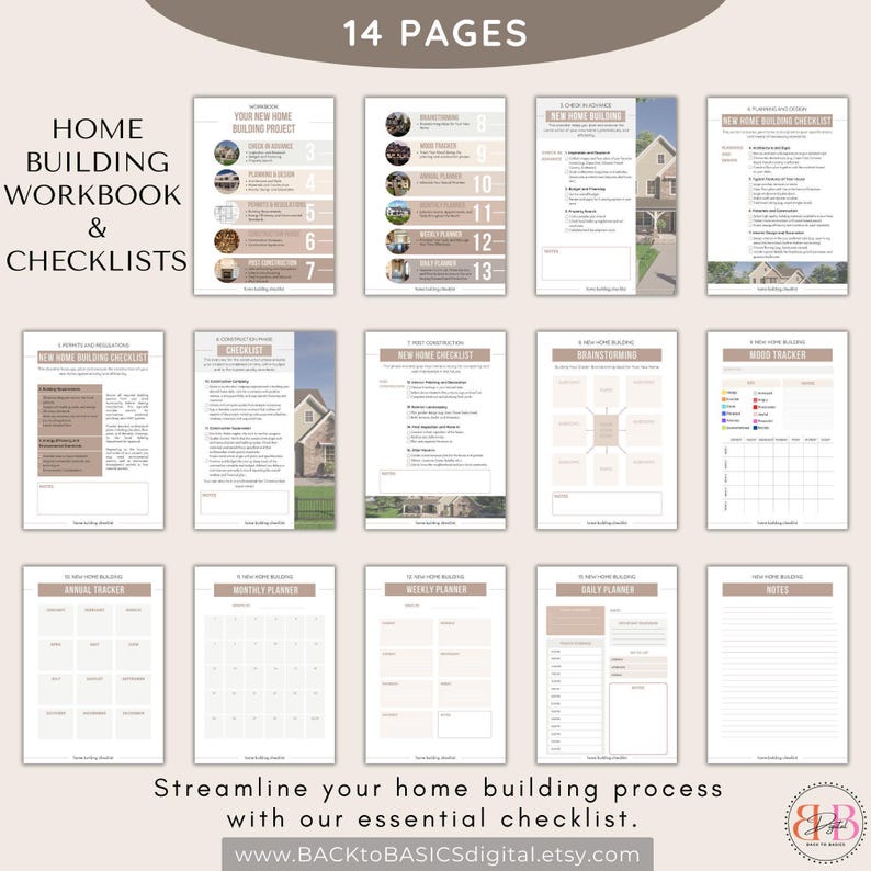 Home Building Workbook - 14-page Printable PDF Workbook, Digital ...
