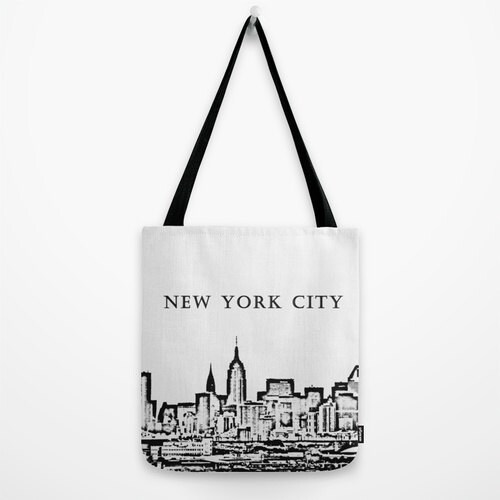 Market Bag Tote Bag New York City Shoulder Bagblack and Etsy