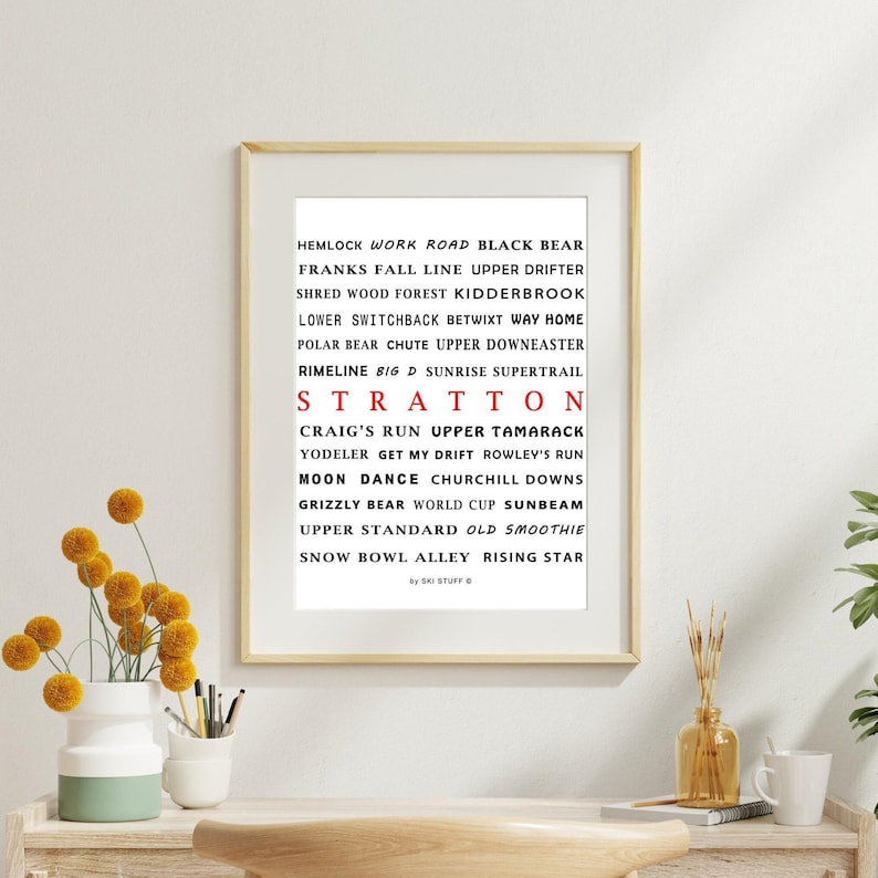 Stratton Name Printable Stratton Vermont Ski Resort Trail Names - Digital Download ...