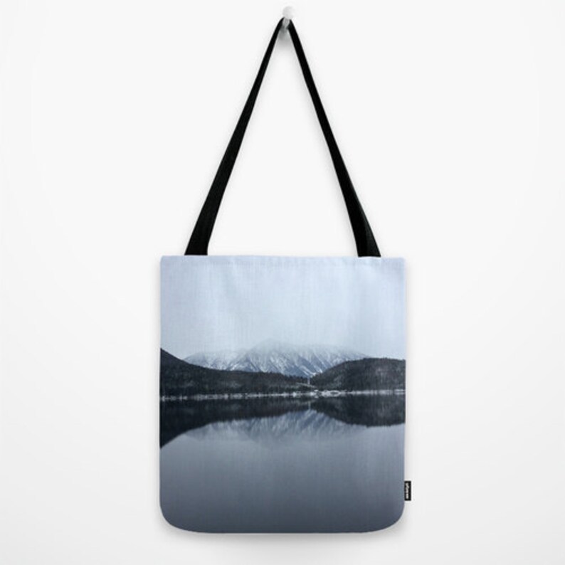 landscape brown,country living Austria nature accessory black Altaussee Winter Lake winterscape grey Tote Bag