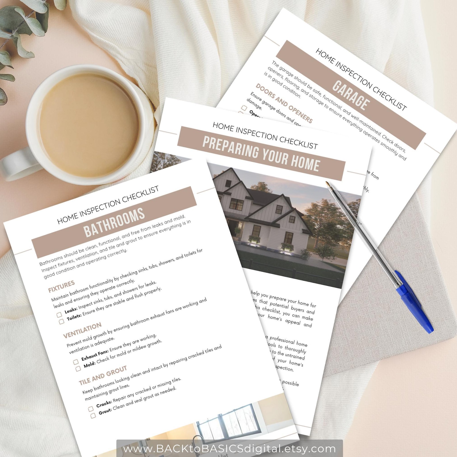 Home Inspection Checklist - 21 Page Printable PDF, Workbook for Home ...