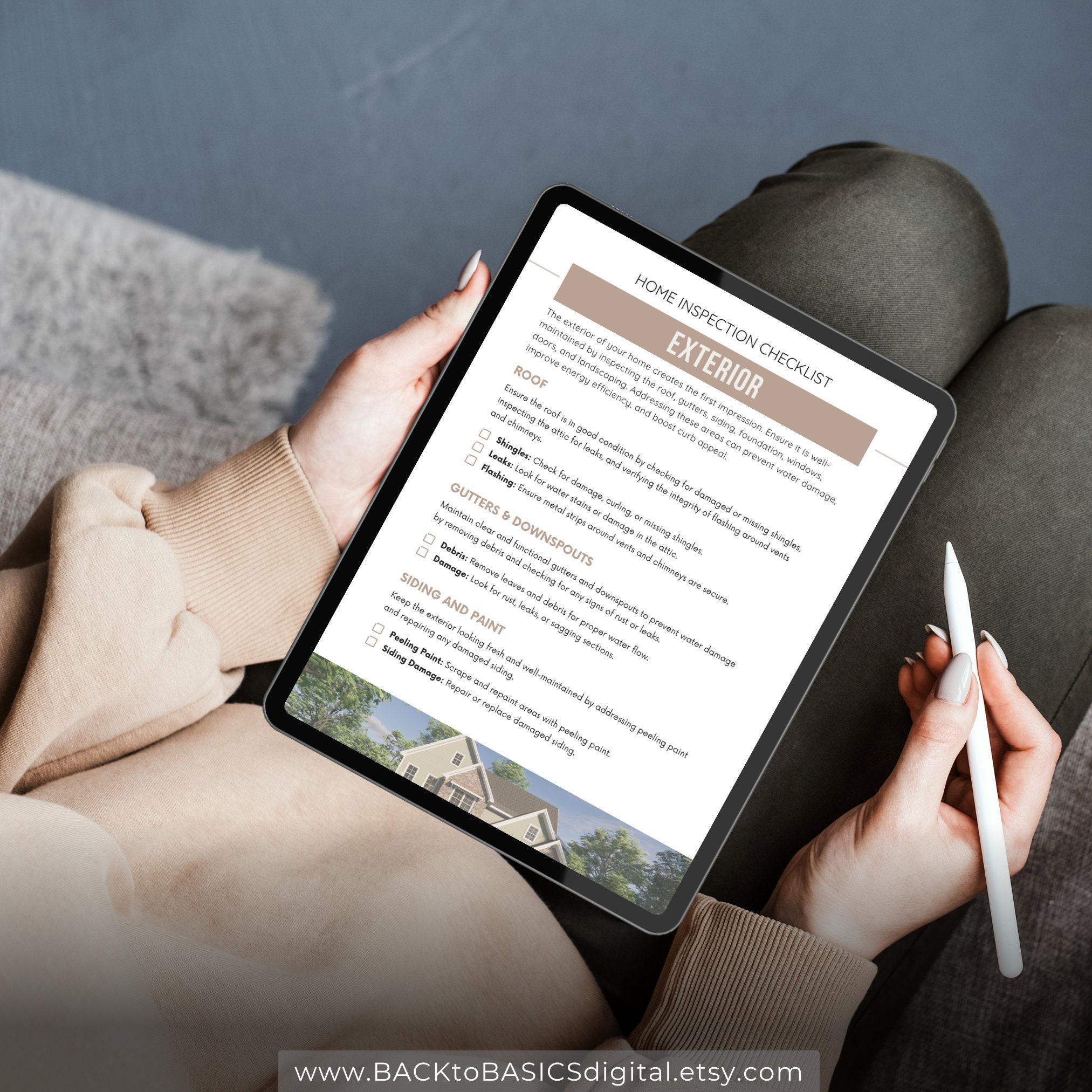Home Inspection Checklist - 21 Page Printable PDF, Workbook for Home ...