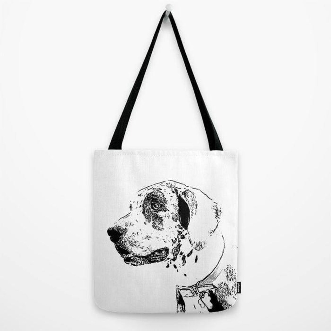 Market Bag Tote Bag Dog Beach Bag Black and White Animal Etsy UK