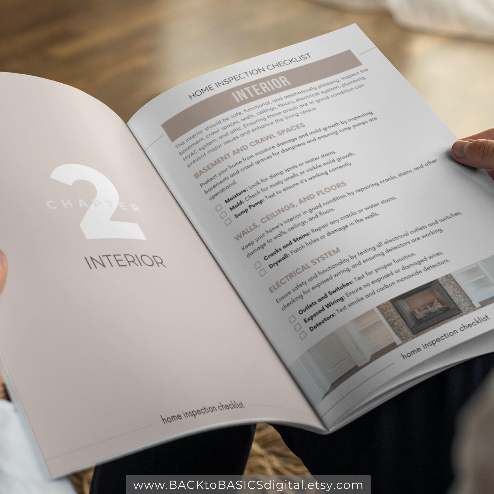 Home Inspection Checklist - 21 Page Printable PDF, Workbook for Home ...