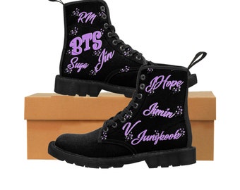 BTS Bora Letters Women's Canvas Boots