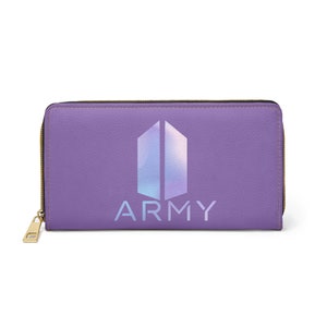 Cartera con cremallera Bora con escudo del ejército de BTS