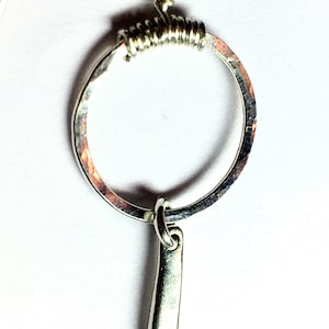 Sterling silver hoop and spike earrings, long spike earrings image 8