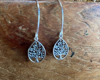 Sterling silver tree of life jewelry, family tree earrings, judaica jewelry