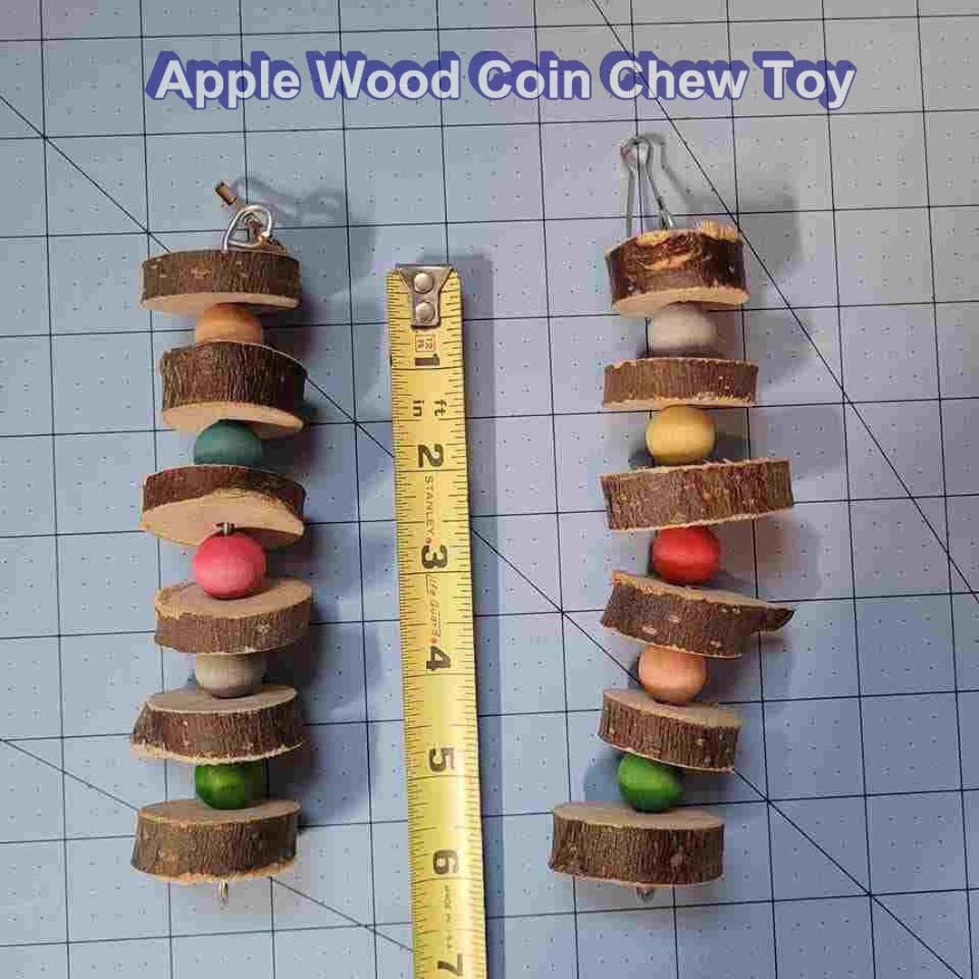 Chinchilla Apple Wood Coin Hanging Chew Toy Bird Toy Parrot Etsy