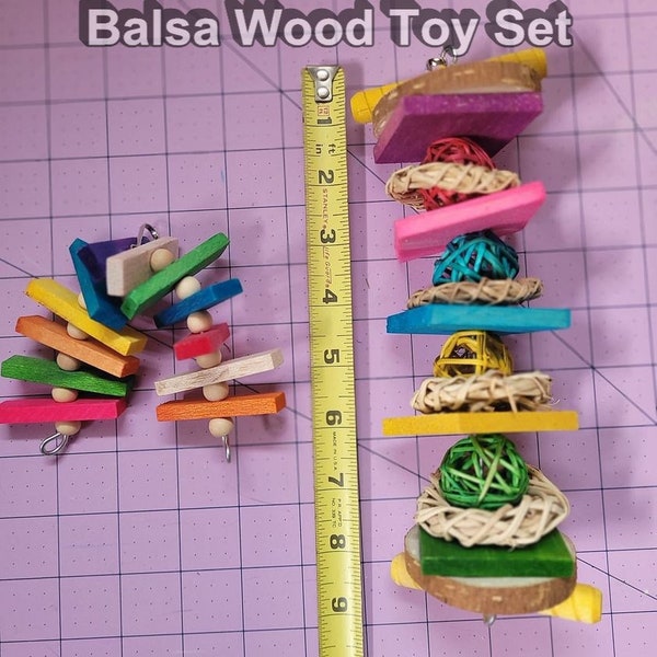 Chinchilla Balsa Wood Toy, Bird Balsa Wood Toy, Balsa Toy Set