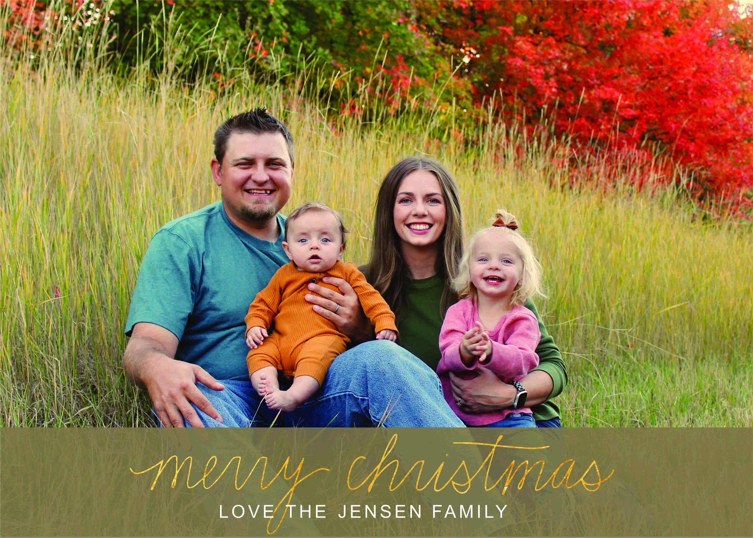 Custom Christmas Card Printable Gold Lettering Etsy