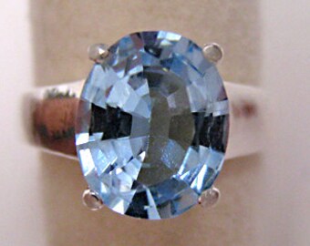 Topaz Ring  **  Tolpa  **rings blue topaz * silver sterling band * Ladies size 7 ring * November birthstone * oval gemstone * blue topaz