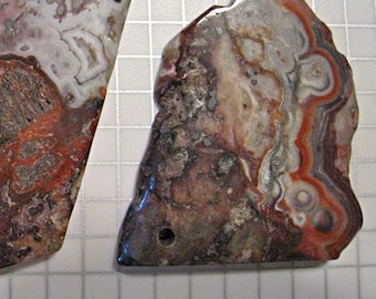3 Lace Agate slabs * holes drilled * tolpa * cabochon making * lapidary * lacy agates