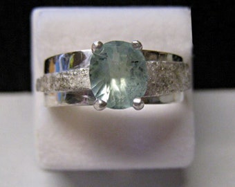 AQUAMARINE RING * hand cut * tolpa * aquamarine jewelry * March birthstone * reticulated silver * Mothers Day * gifts for her * Valentine