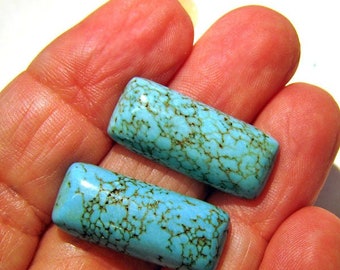 TURQUOISE Cabochon Pair * earrings * matching cabochons * cabachons * turquoise * tolpa * jewelry making * turquoise cabs * loose turquoise