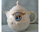 CAMEO pot Vintage Ceramic Porcelain teapot tolpa Massillon Ohio dripolator mid century 1960s Enterprise Aluminum Company