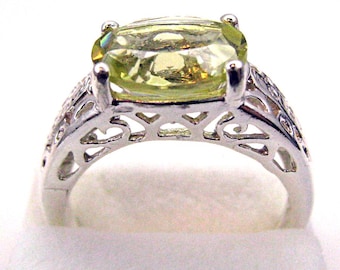 LEMON CITRINE Ring * 2.45 ct * sterling * ladies size 7 ring * citrine jewelry * gifts for her * Mothers day * Valentines gift, made in USA