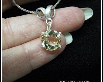 HELIODOR NECKLACE 3.30ct *10mm golden beryl*yellow beryl*tolpa*hand crafted jewelry*sterling silver*gifts for her*Mothers day*beryl jewelry