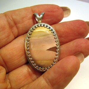 PINK OPAL pendant * hand crafted * sterling silver * tolpa * opal jewelry * landscape opal * picture opal * pink opal * common opal