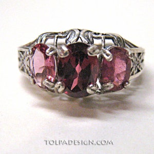 RHODOLITE VINTAGE style ring sz7 rhodolite garnet & tourmaline ring * tolpa*garnet jewelry*gifts for her*valentine * Mothers day*Made in USA