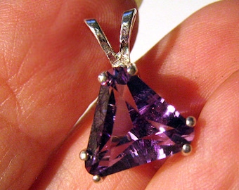 AMETHYST NECKLACE * hand faceted in our tolpa studio * 3 plus carats * natural, not synthetic * February birthstone * 16 inch leather chord