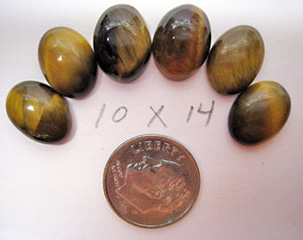 Tiger's Eye Cabochons (Set of 6) 10x14mm
