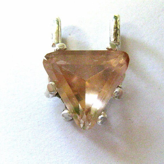 TOPAZ NECKLACE * tolpa * made in USA * topaz pendant * Imperial topaz jewelry * November birthstone * texan made * trillion * custom cut gem