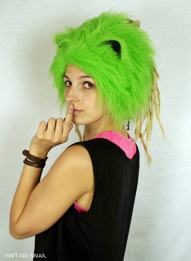 bun beanie with cat ears Festival hat dreadhat dreadbeanie Furry Halloween CATWRAP