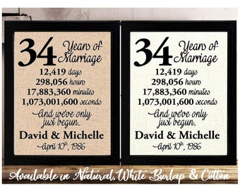 34 year anniversary gift for husband