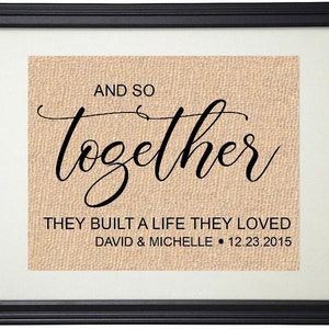 Personalized Christmas Gift For Couple And So Together They Built a Life They Loved Sign Bedroom Sign Wall Art Farmhouse Style Home Decor