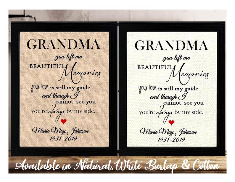 LOSS OF GRANDMA Sympathy Condolence Gift Memorial Gift Etsy