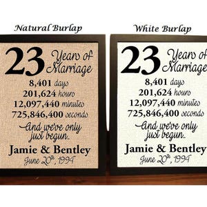 23rd Anniversary | 23 Year Anniversary | 23 Anniversary Gift | 23 Years Together | 23 Anniversary gift her | Minutes | Seconds | Hours
