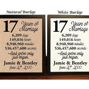 17th Wedding Anniversary Gifts For Couple 17 Year Anniversary Gift 17 Year
