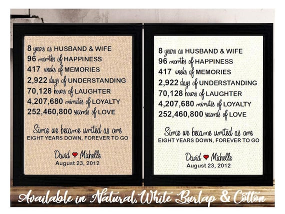 Anniversary gift for hotsell husband 8 years
