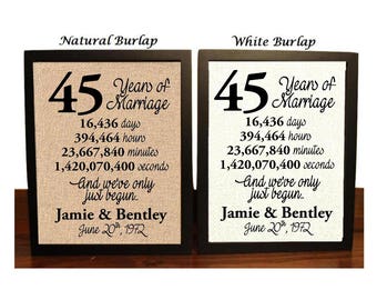 45th Wedding Anniversary | 45 Year Wedding Anniversary | 45th Wedding Anniversary Gift | 45 Years Together |  Forty five Anniversary Gift