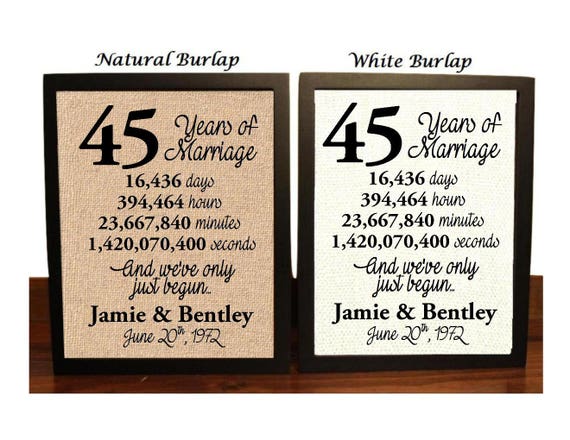 45e Anniversaire De Mariage 45 Ans Danniversaire De Mariage Etsy France