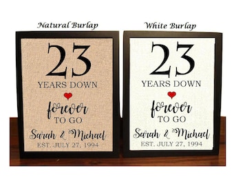 23rd Anniversary Gift | 23rd Wedding Anniversary Gift | Gift for 23rd Anniversary | 23 Years Down Forever to Go | 23 Years of Marriage