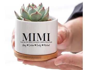 Mother's Day Gift For Mimi Personalized Succulent Flower Pot Birthday Gift for Mimi Custom Mimi Gift Ideas Christmas Gift Ideas for Mimi